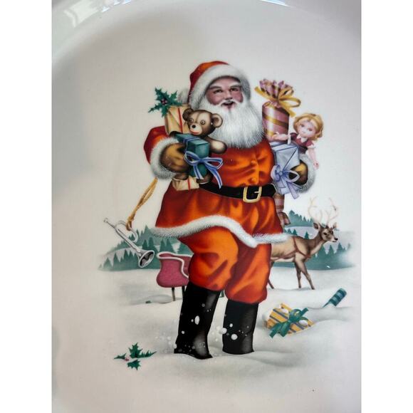 Vintage Barratt's Staffordshire England Barratts Collector Christmas Plate Santa - Picture 4 of 4